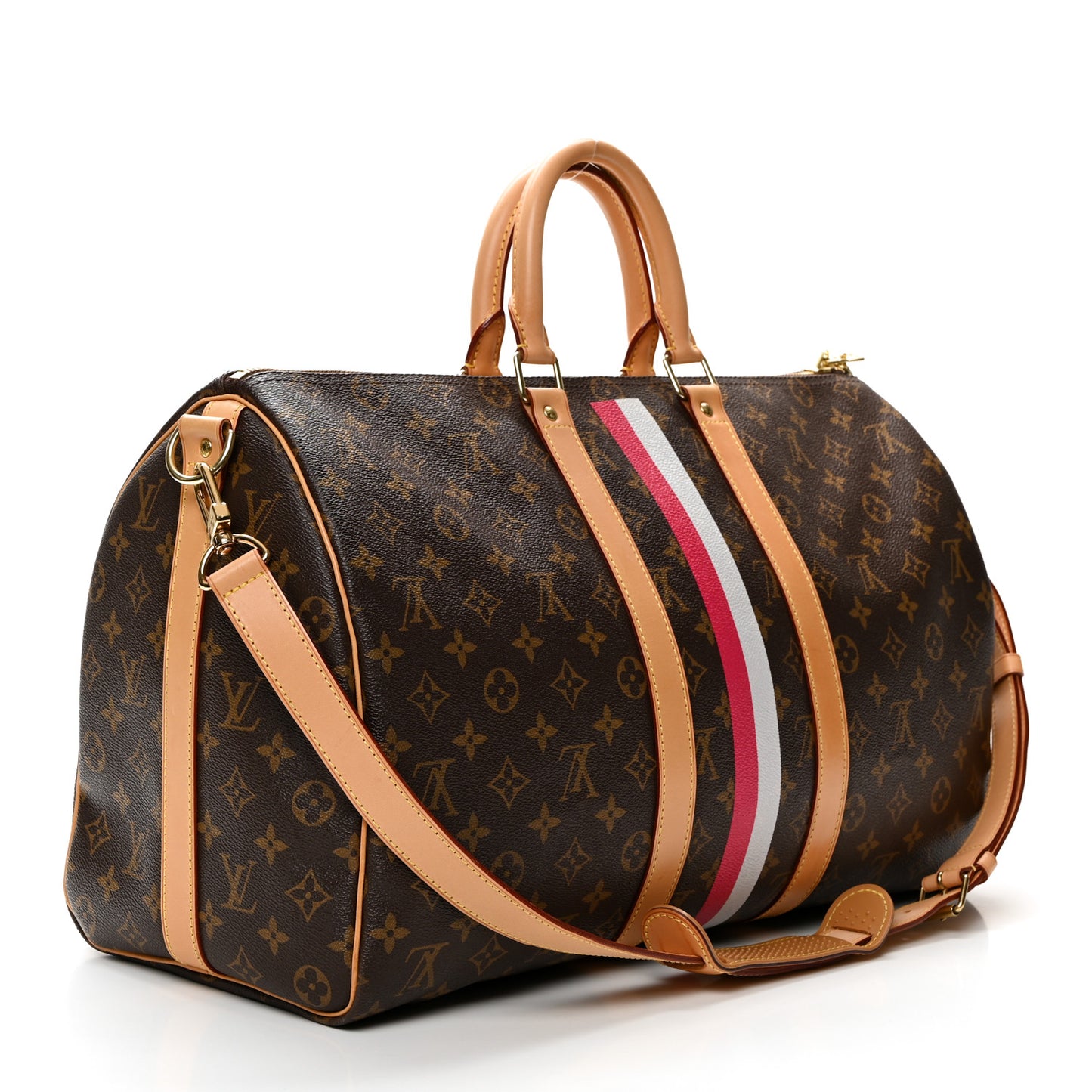 Monogram My LV Heritage Keepall Bandouliere 45 Fuchsia White