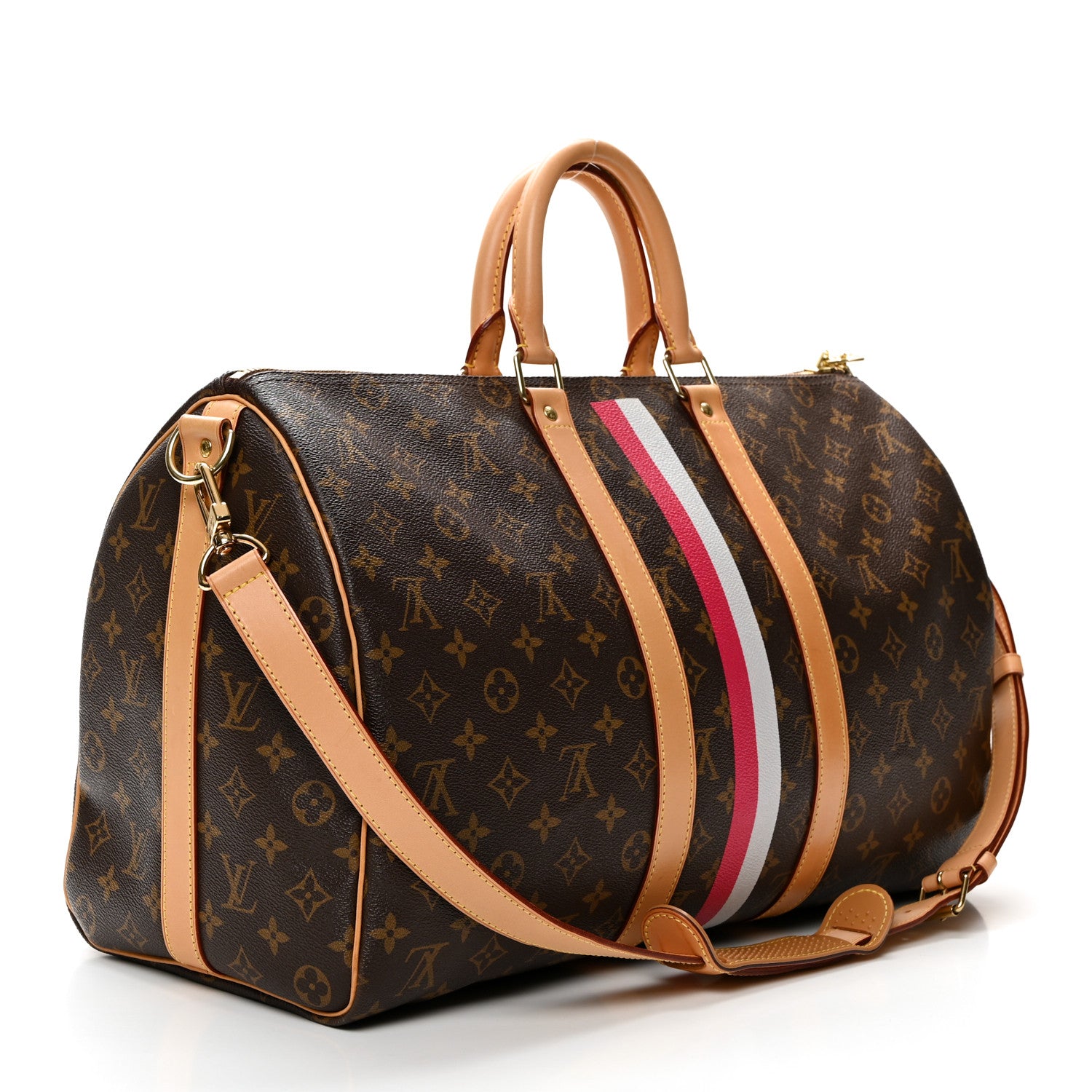 Louis Vuitton Monogram My LV Heritage Keepall Bandouliere 45 Fuchsia White 2 of 10