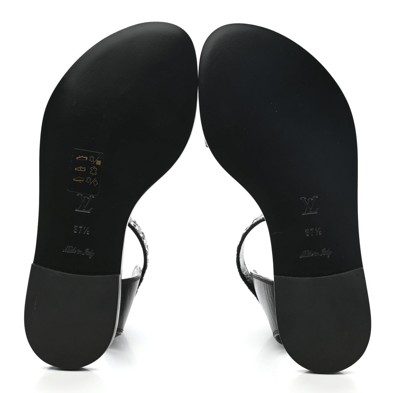 Louis Vuitton Calfskin Monogram Passenger Flat Sandals 37.5 Black 5 of 8