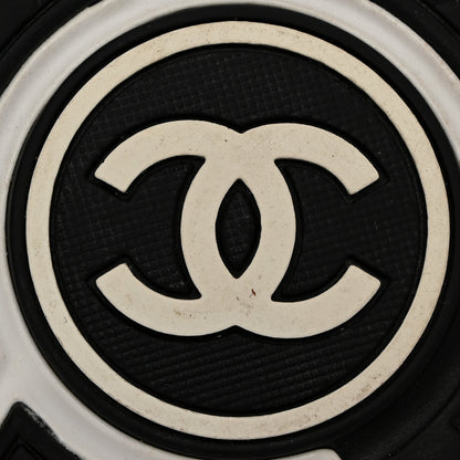 Chanel Mesh Suede Calfskin Grained Calfskin Womens CC Sneakers 41 White Black 8 of 11
