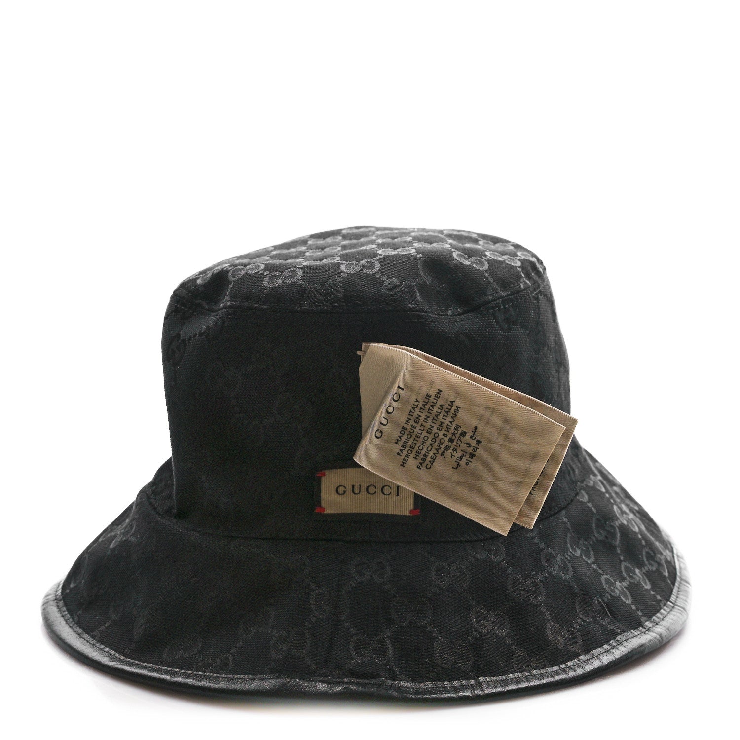 Gucci Wool Nylon GG Monogram Reversible Bucket Hat XL Black Grey 9 of 13