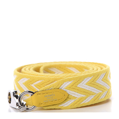 Hermes Toile Swift 25mm Sangle ZigZag Shoulder Strap Jaune de Naples White 1 of 5