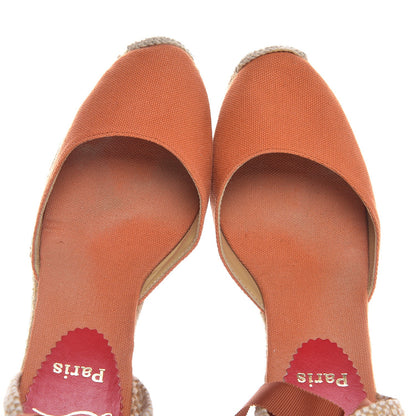 Christian Louboutin Canvas Brigitte Wedge Espadrille 36 Orange 11 of 12