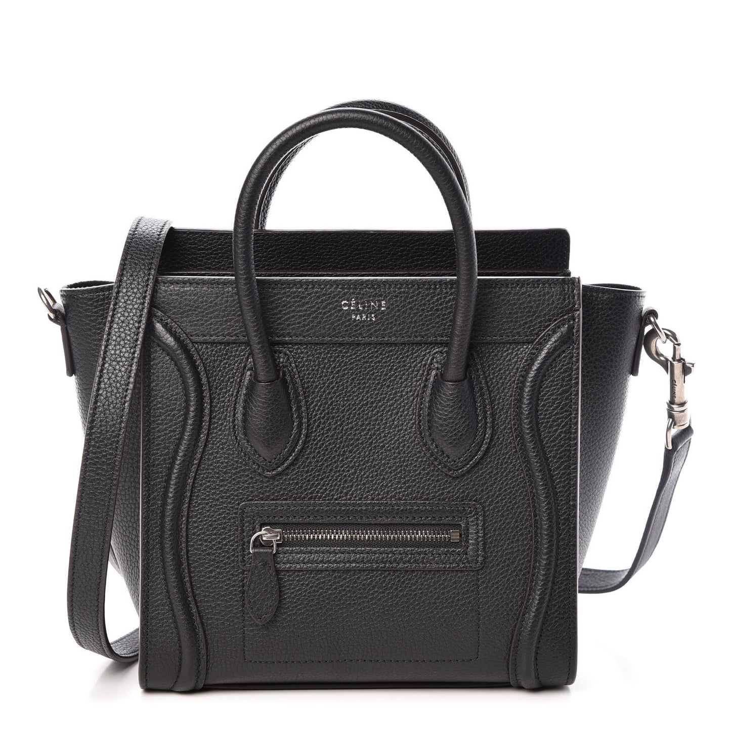 Drummed Calfskin Nano Luggage Black
