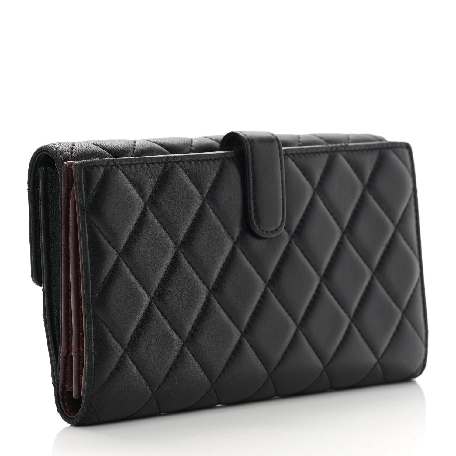Chanel Lambskin Quilted Long Flap Wallet Black 3 of 19