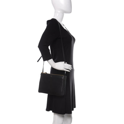 Celine Lambskin Large Trio Crossbody Bag Black 2 of 12