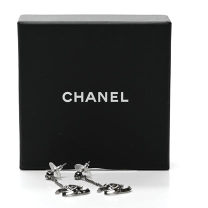 Chanel CC Drop Earrings Ruthenium 5 of 5
