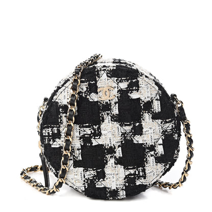 Chanel Tweed Round Clutch With Chain Black 1 of 10
