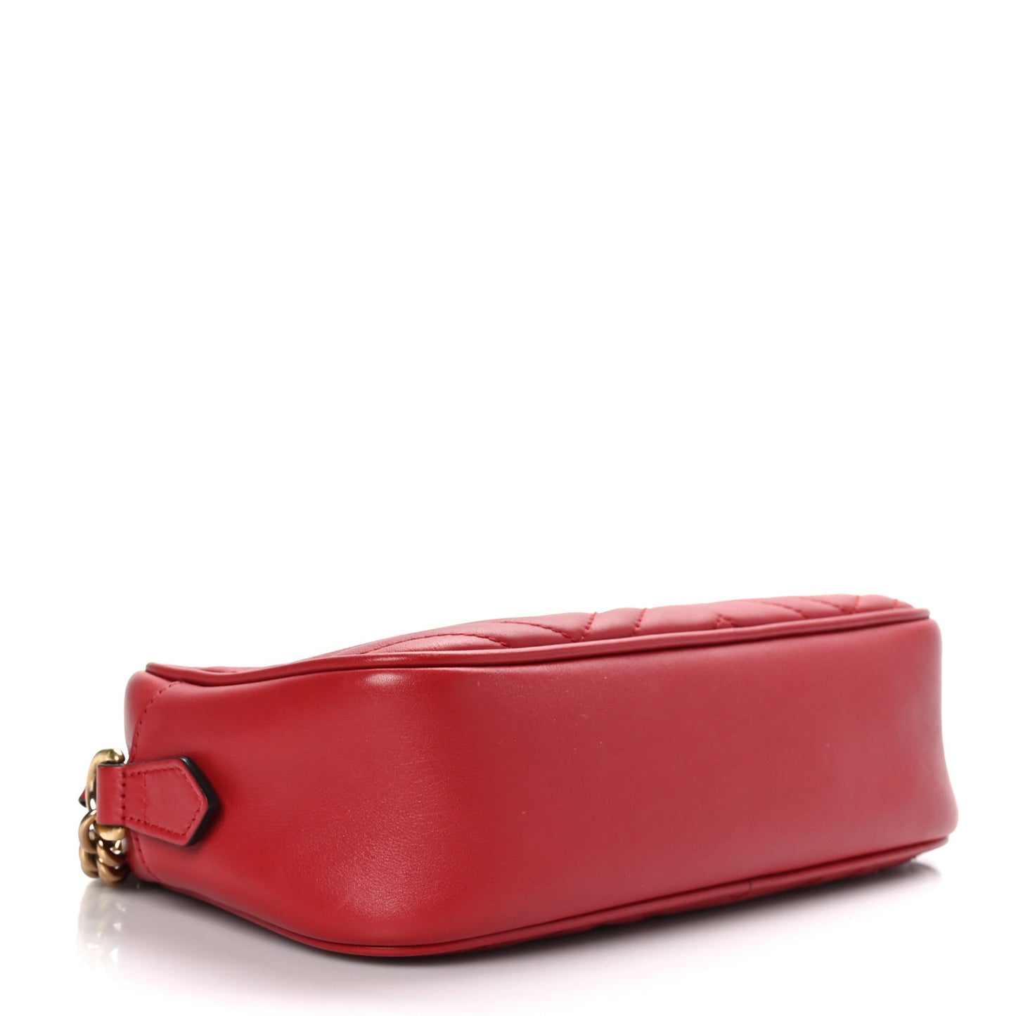 Calfskin Matelasse Small GG Marmont Chain Shoulder Bag Hibiscus Red