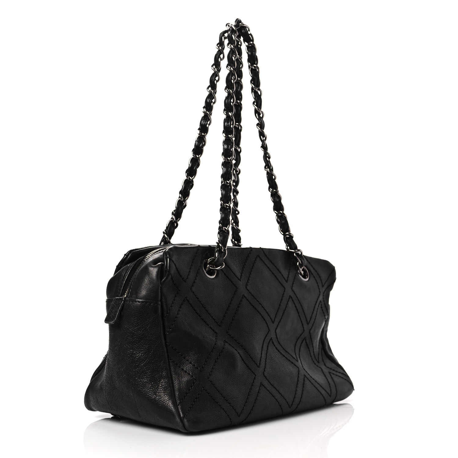 Chanel Calfskin Small Diamond Stitch Tote Black 3 of 8