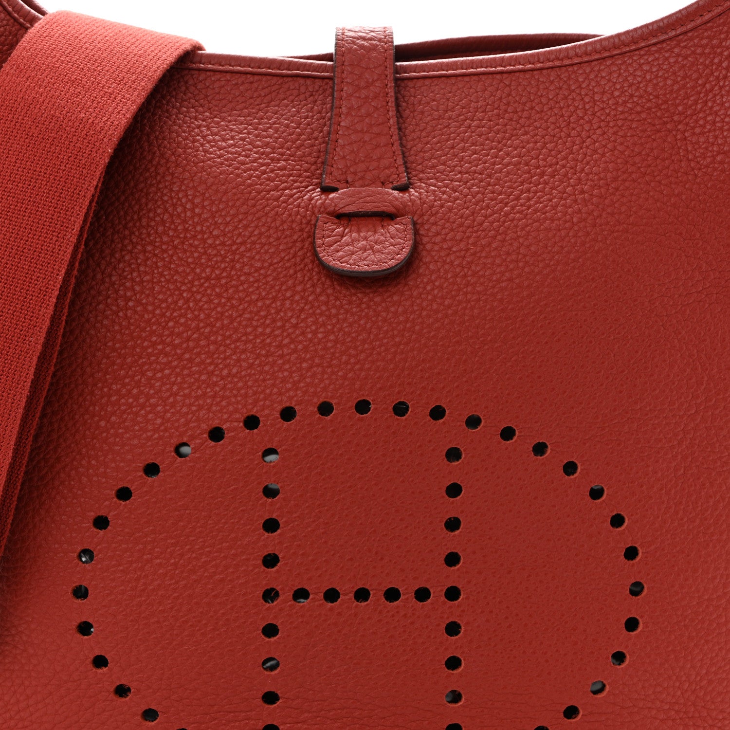 Hermes Taurillon Clemence EVELYNE III GM Rouge Venetian 8 of 12