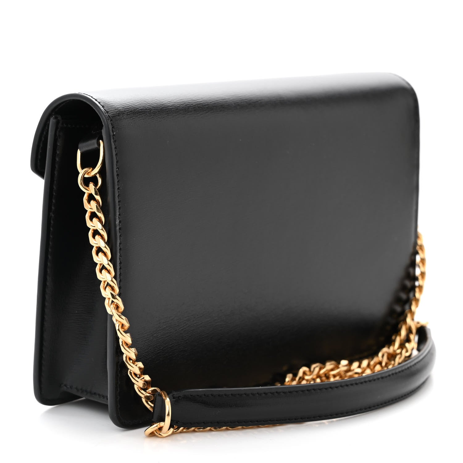 Celine Shiny Calfskin Triomphe Margo Wallet on Chain Black 3 of 11