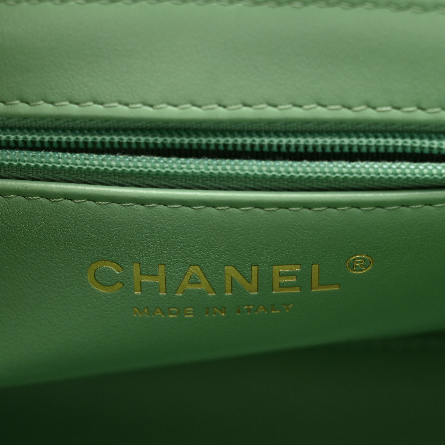 Chanel Shiny Aged Calfskin Quilted Nano Kelly Shopper Light Green 6 of 10
