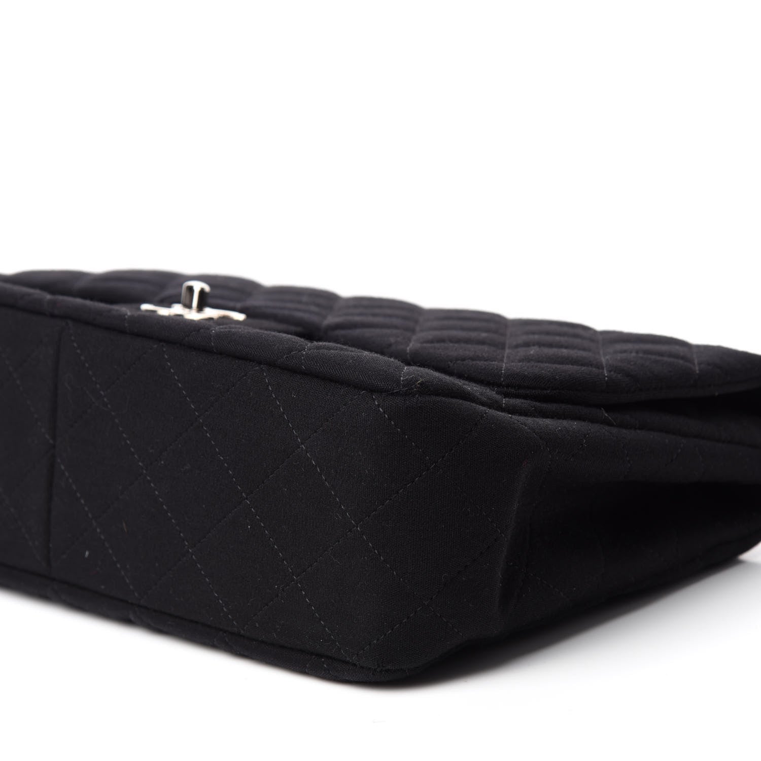 Chanel Jersey Quilted Jumbo Single Flap Black 7 of 10