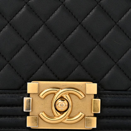 Chanel Lambskin Quilted Medium Boy Flap Black 12 of 15