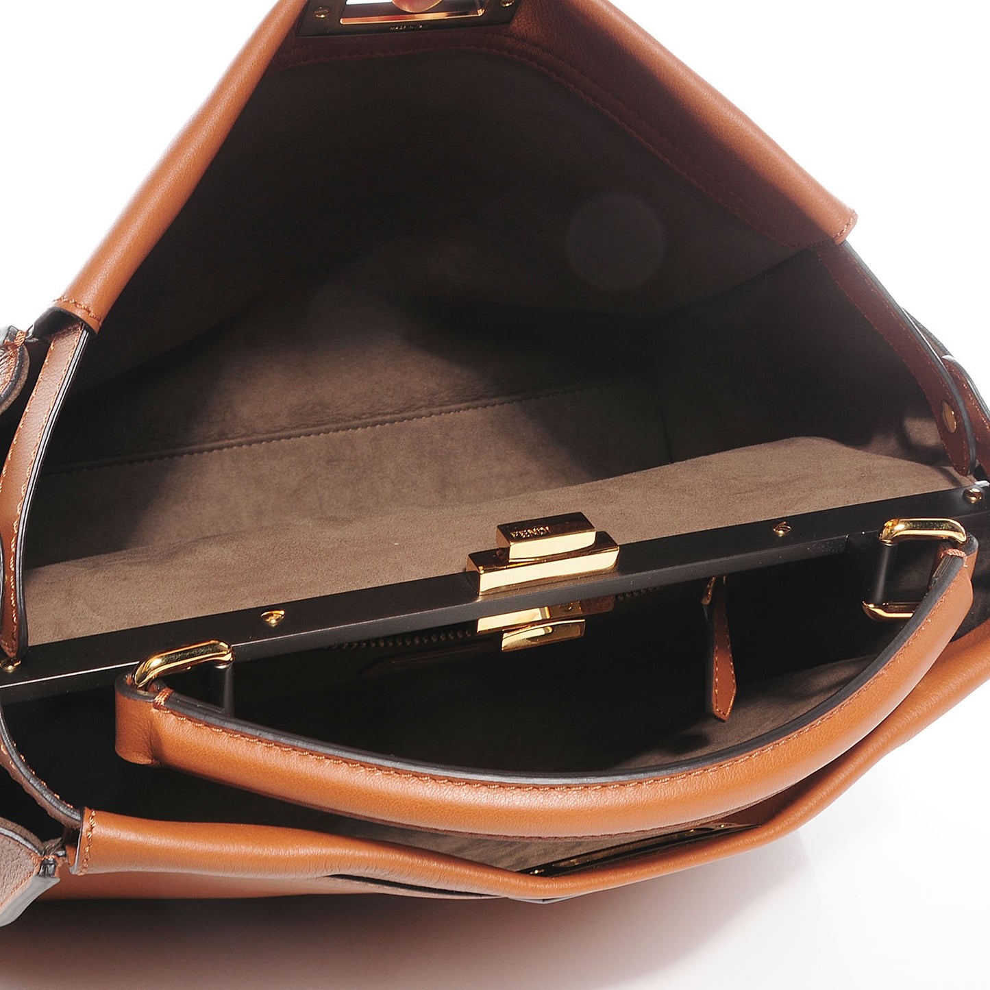 Vitello Dolce Large Peekaboo Iconic Satchel Corteccia