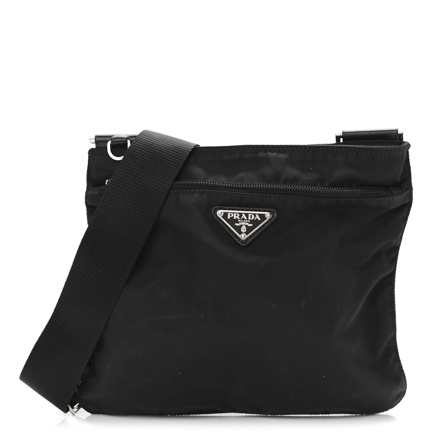Prada Nylon Vela Small Flat Messenger Bag Black 1 of 13
