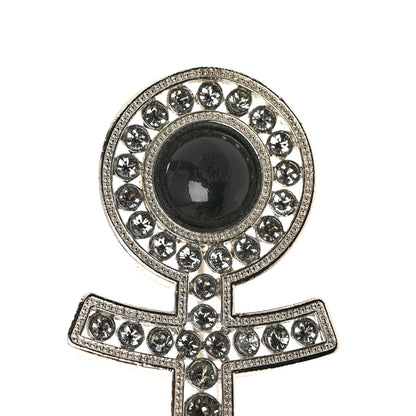 Chanel Crystal Pearl CC Anchor Brooch Silver 4 of 5