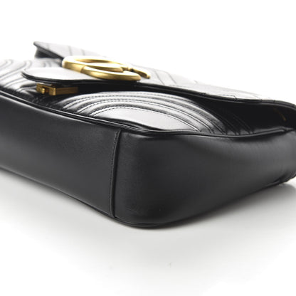 Gucci Calfskin Matelasse Medium GG Marmont Shoulder Bag Black 7 of 10