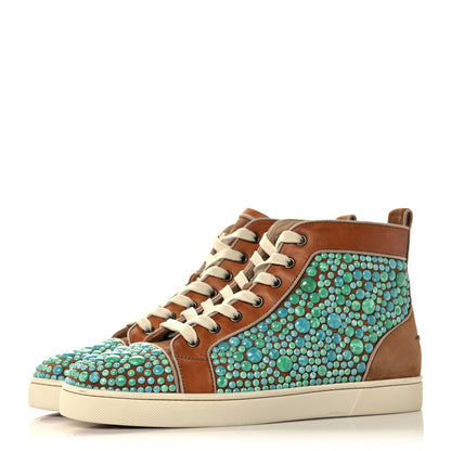 Christian Louboutin Calfskin Suede Minerom India Flat Sneakers 40.5 Turquoise 3 of 11