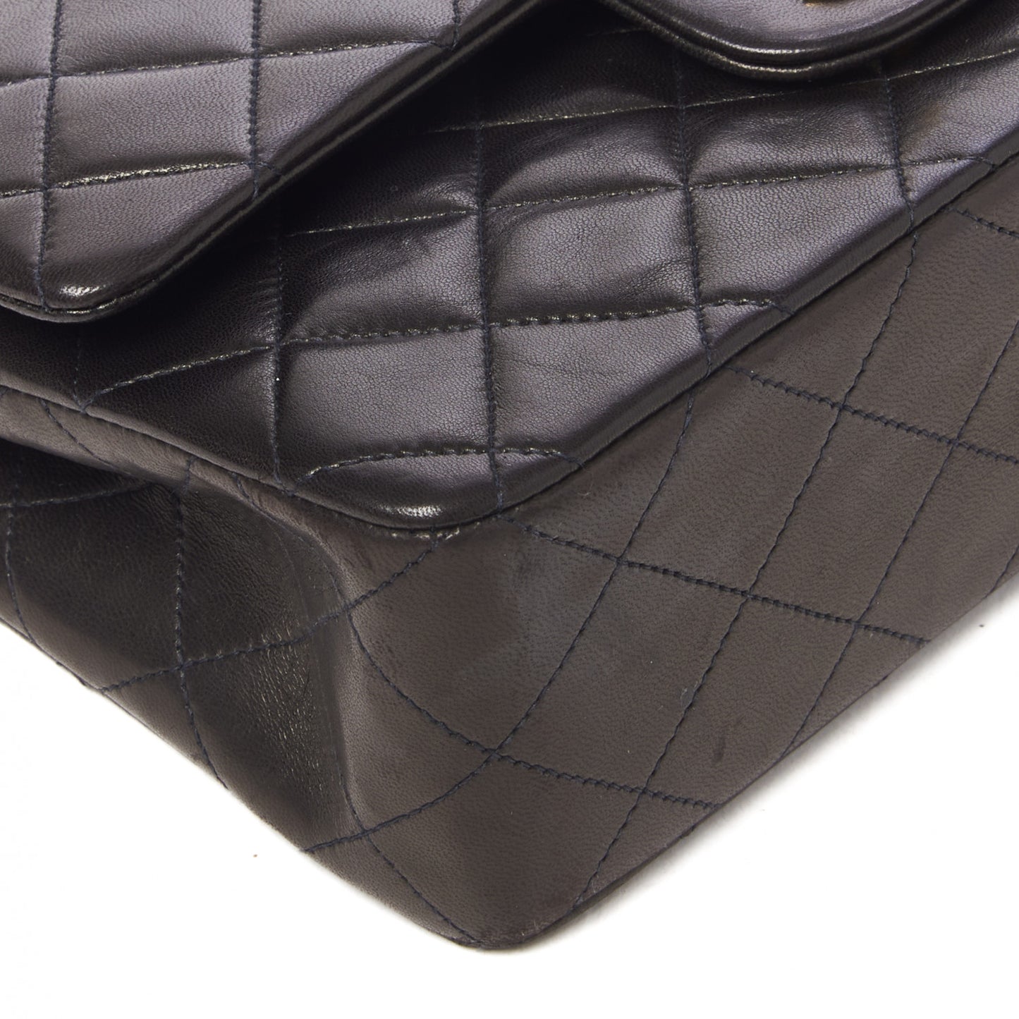 Lambskin Quilted Small Double Flap Black