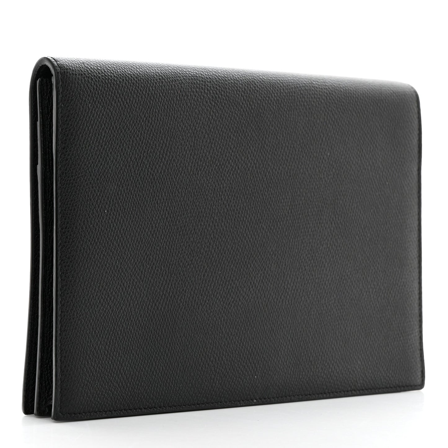 Grainy Calfskin Vlogo Signature Pouch Black