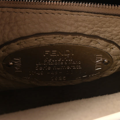 Fendi Cuoio Romano Selleria Bi-Color Mini Peekaboo Iconic Satchel Asfalto Latte 6 of 10