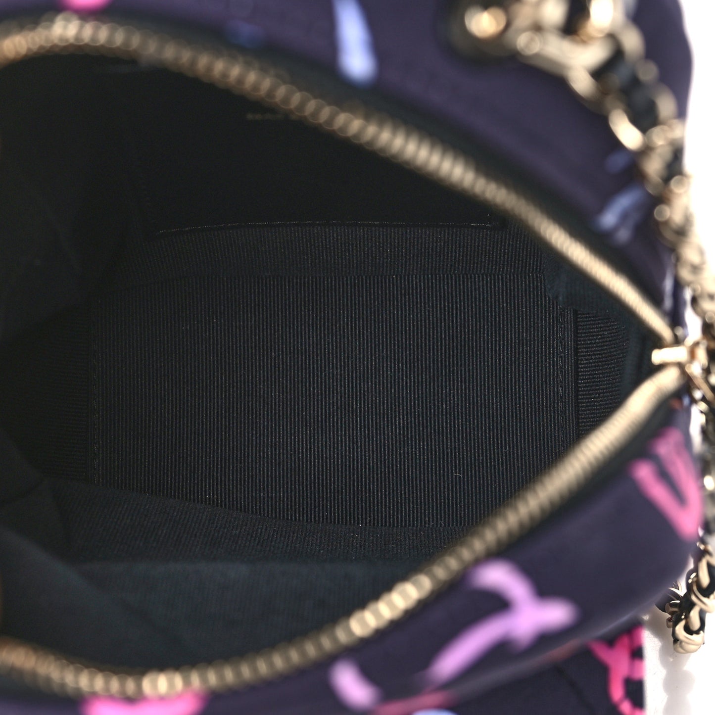 Printed Fabric Quilted CC Mini Classic Backpack Black Multicolor