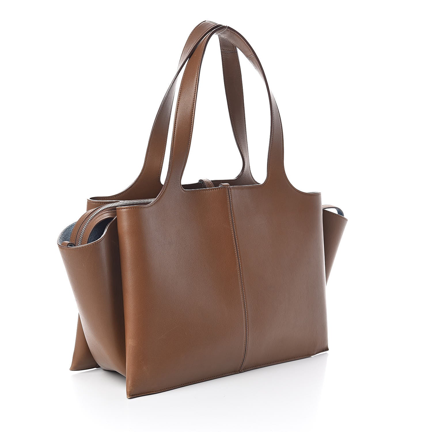 Celine Calfskin Medium Tri-Fold Bag Taupe 3 of 9