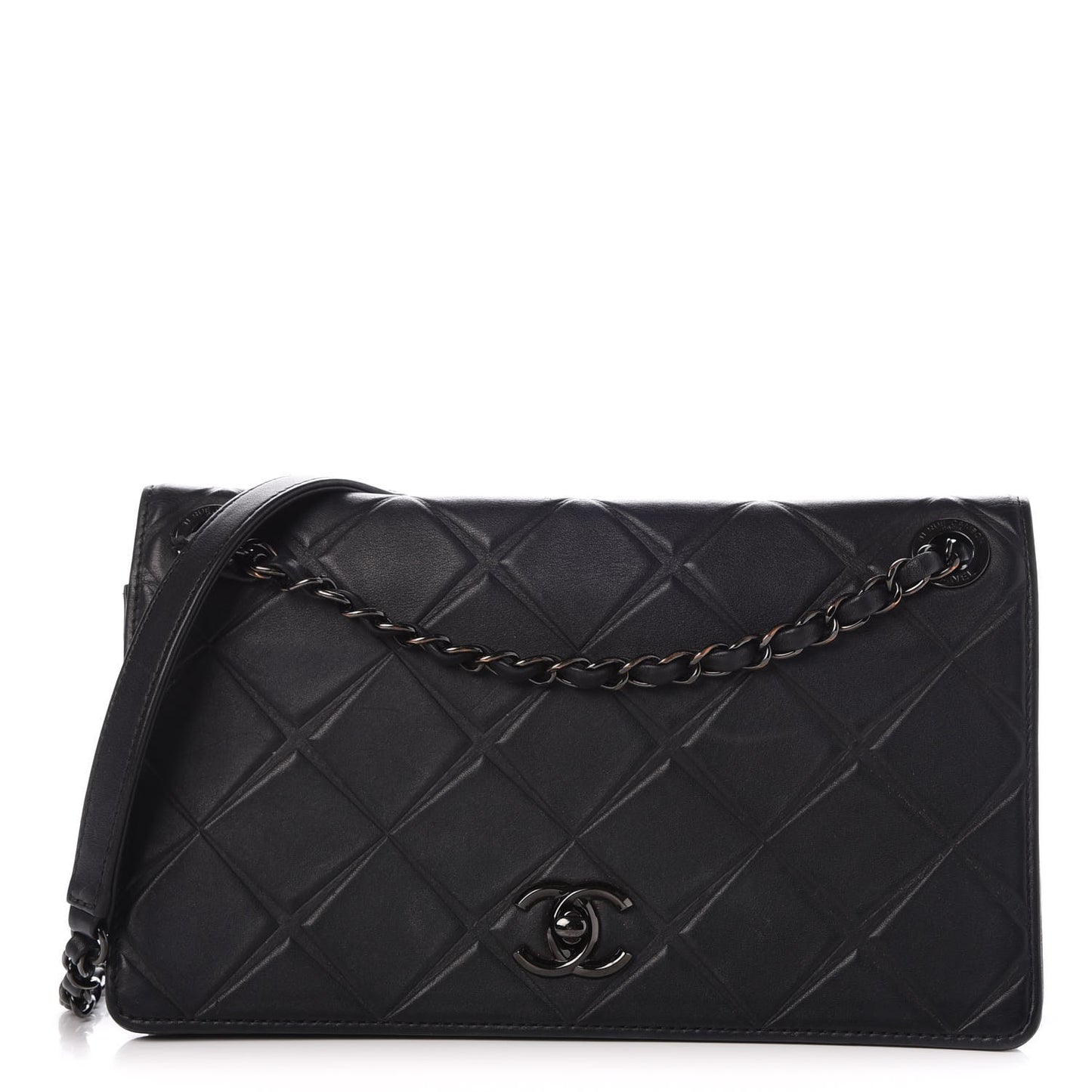 Calfskin Small Propeller Flap Black