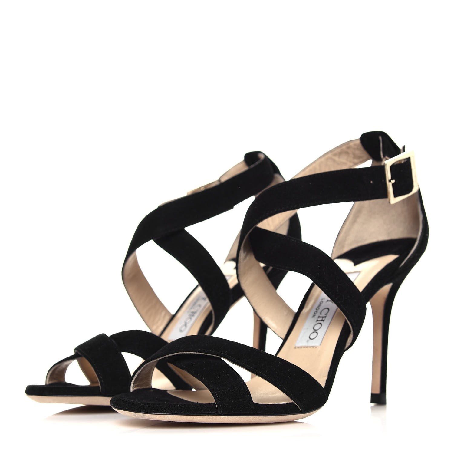 Jimmy Choo Suede Lottie Sandals 36.5 Black 3 of 8