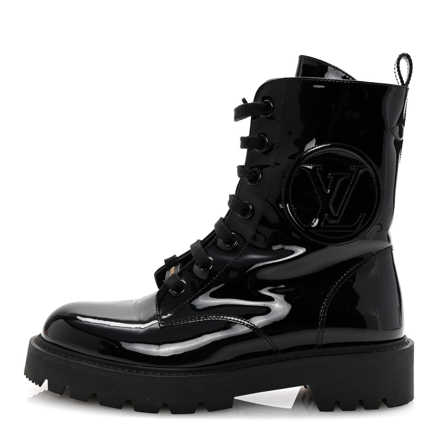 Louis Vuitton Patent Territory Ranger Boots 38 Black 1 of 10