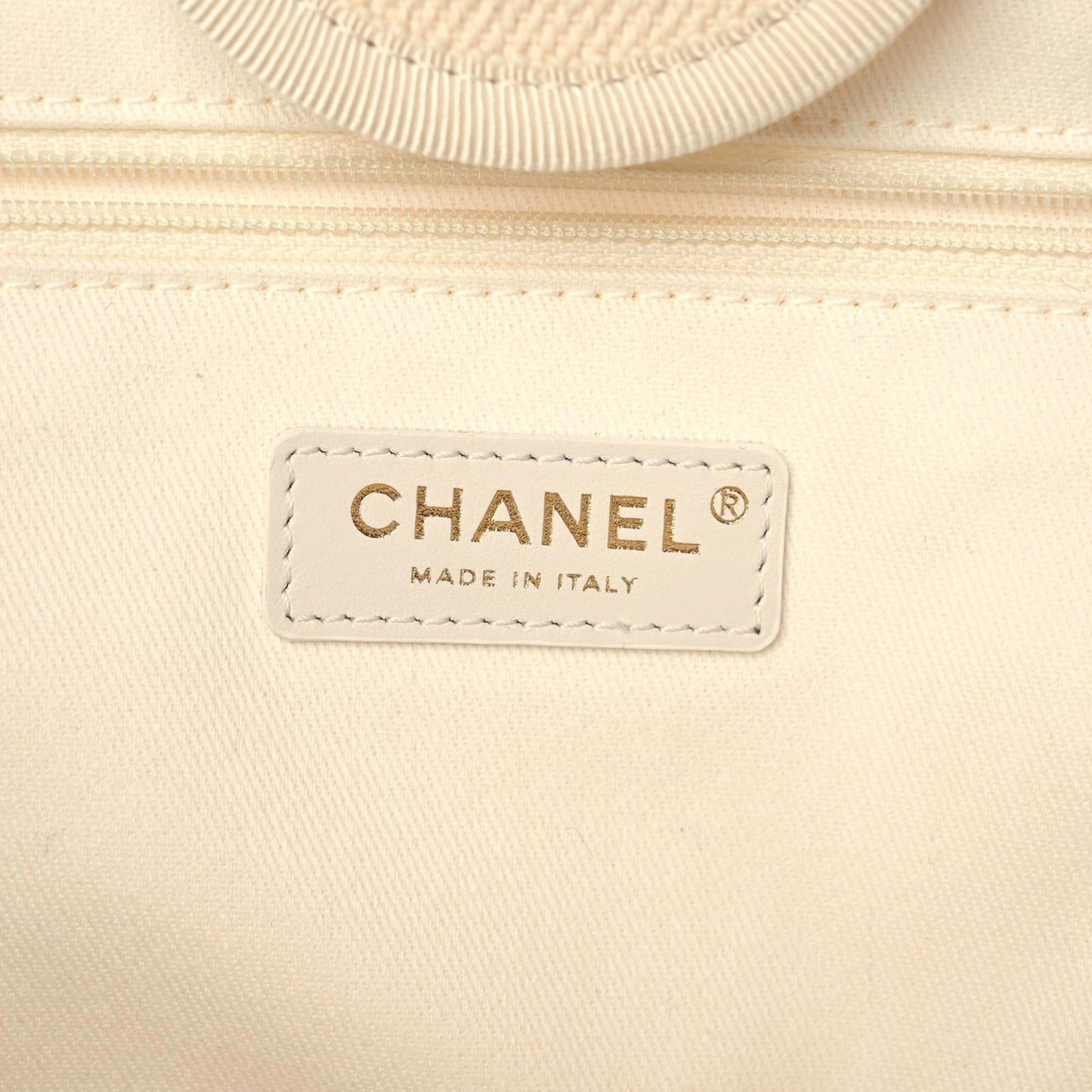 Canvas Pearl Medium Deauville Tote Ecru Beige