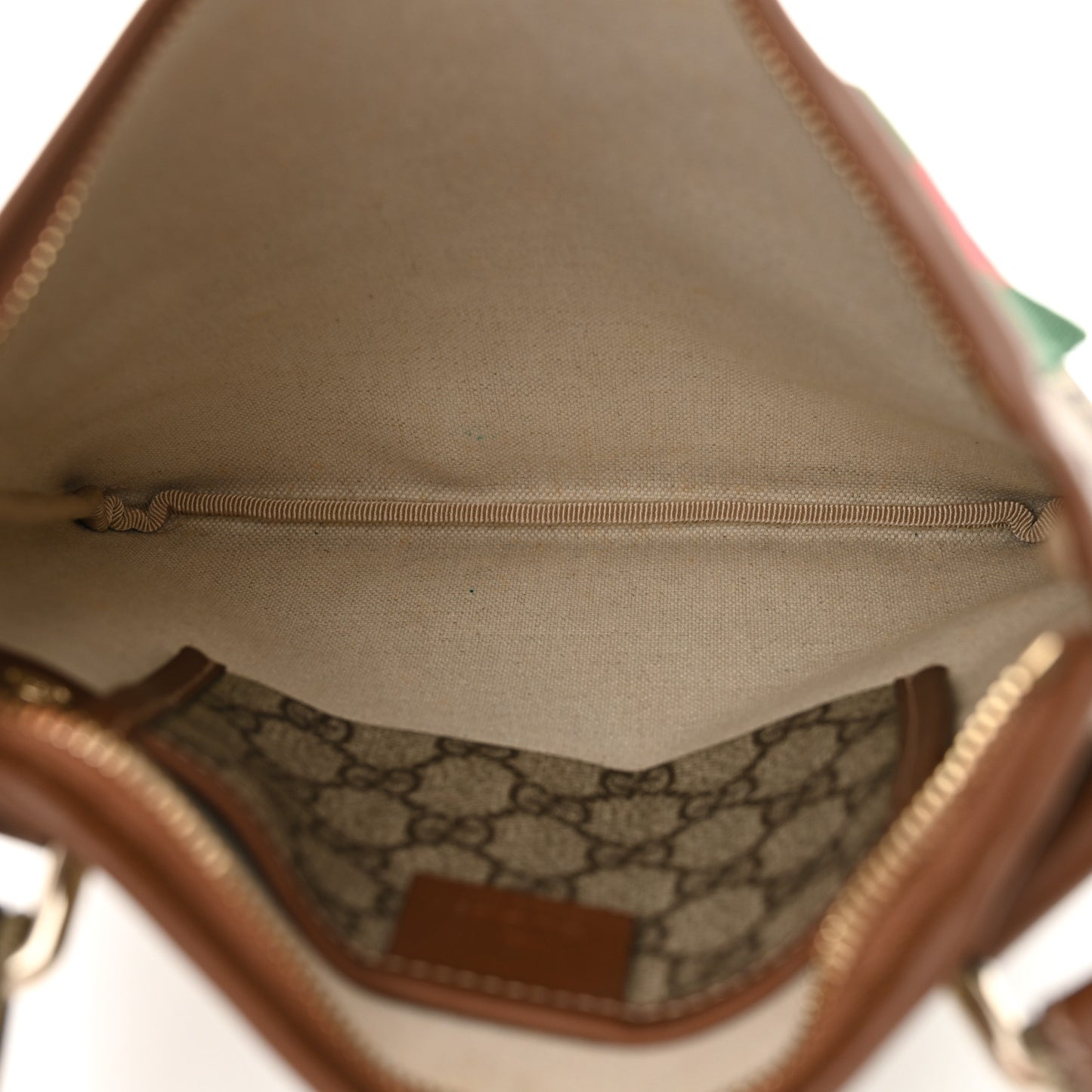 GG Plus Monogram Signature Web Loop Messenger Brown