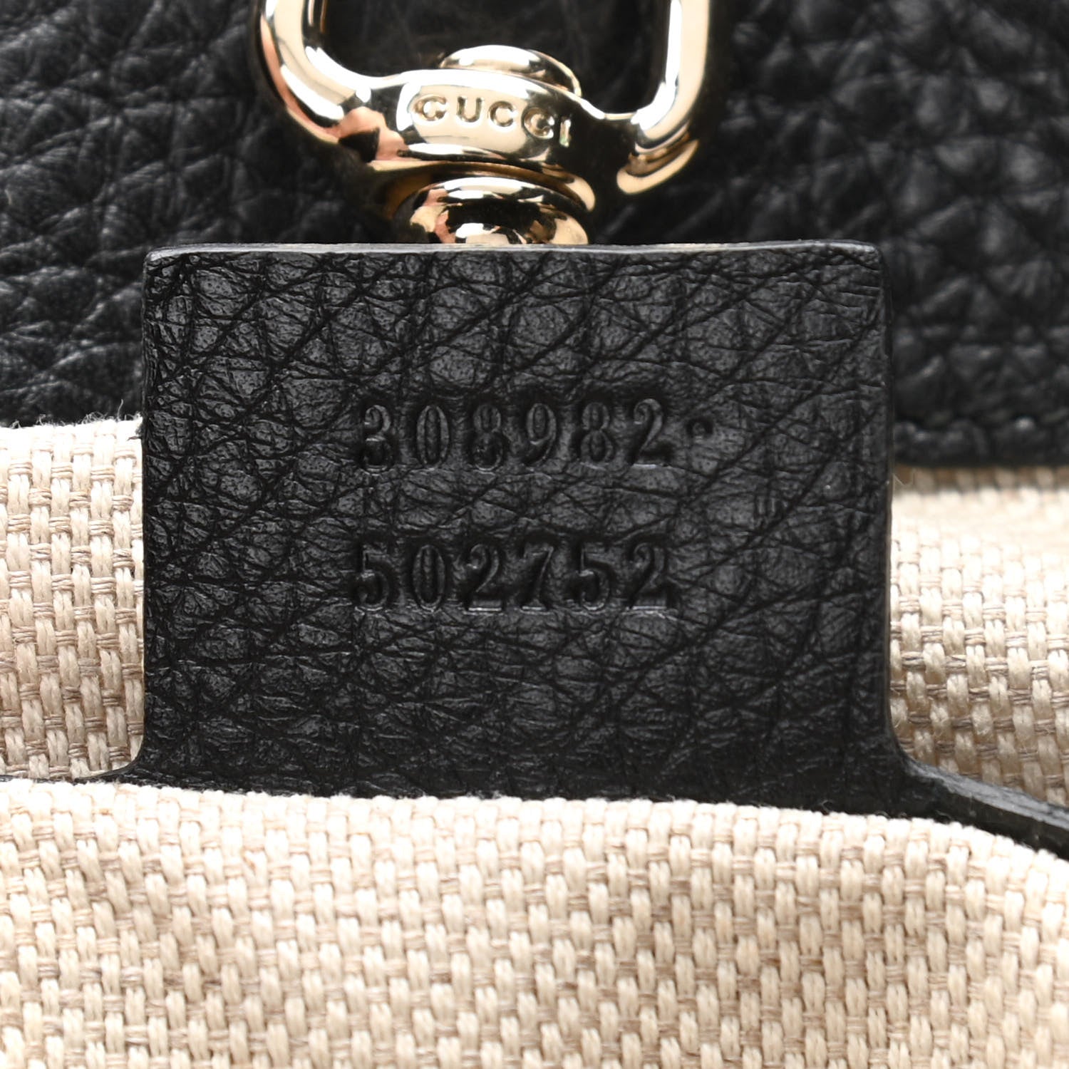 Gucci Pebbled Calfskin Medium Soho Chain Shoulder Bag Black 7 of 10