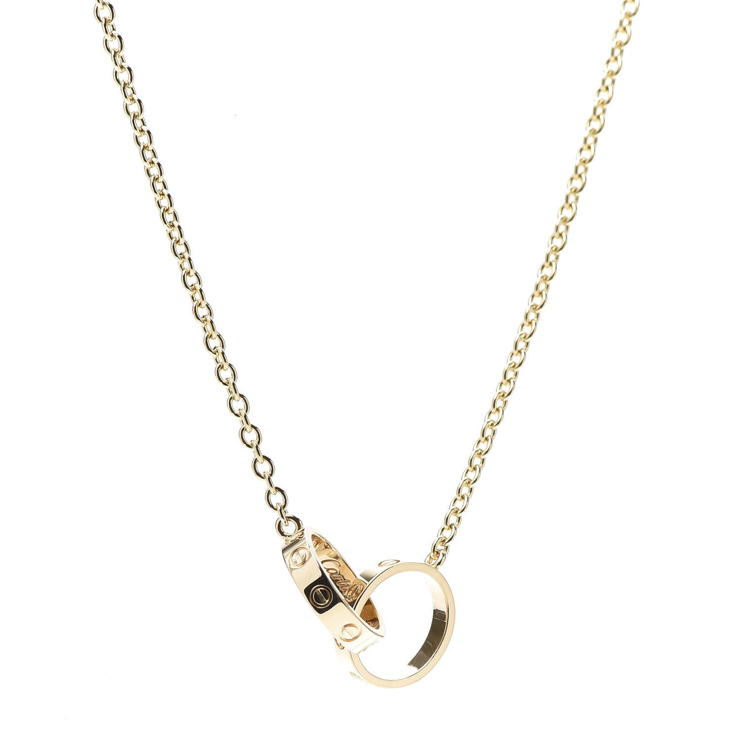 Cartier 18K Yellow Gold Interlocking LOVE Necklace 4 of 7