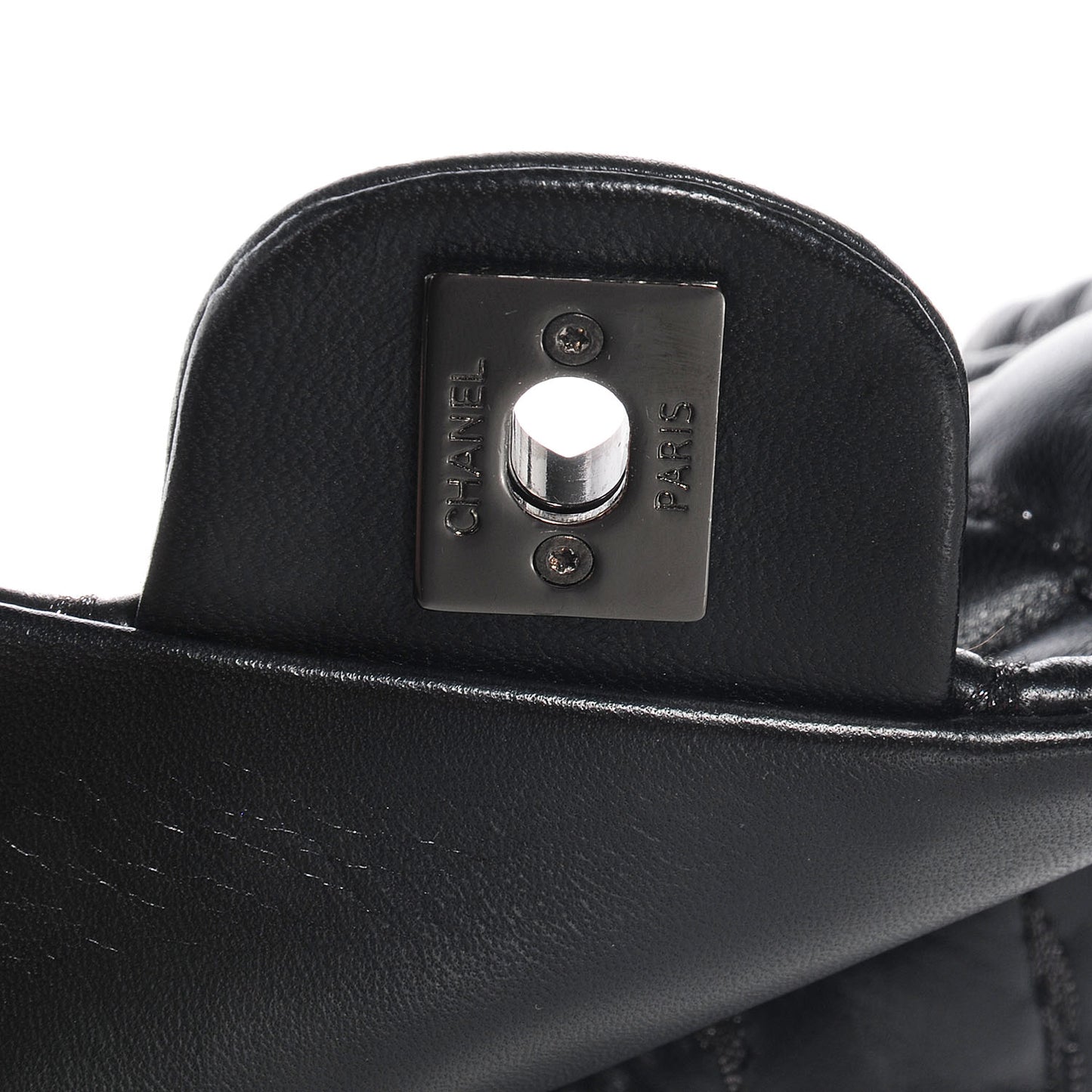 Lambskin Vertical Stitch Small Flap Black