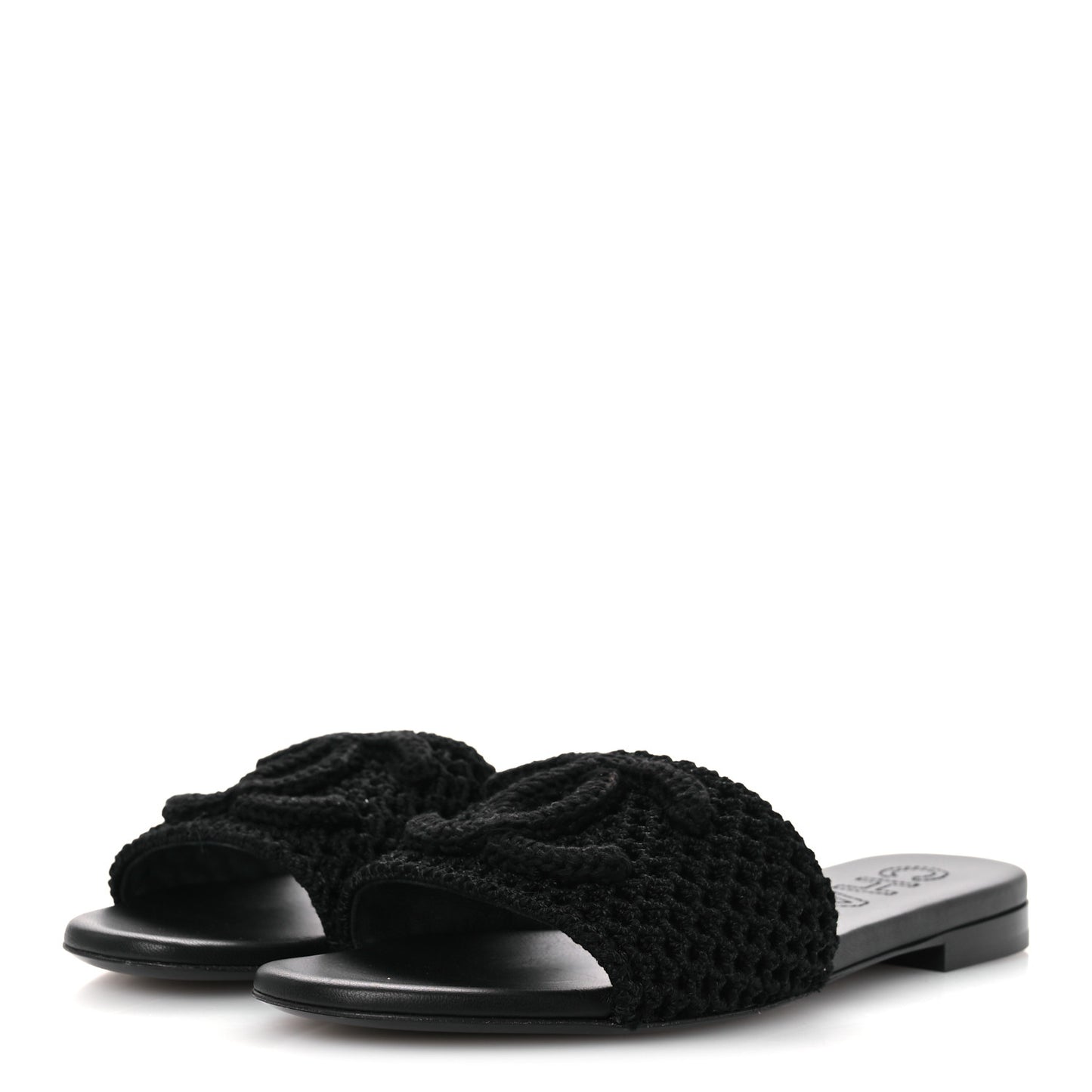 Crochet CC Mules Sandals 38.5 Black