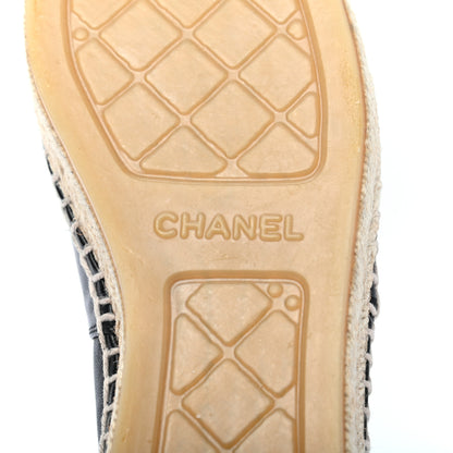 Chanel Lambskin CC Espadrilles 38 Black 6 of 9