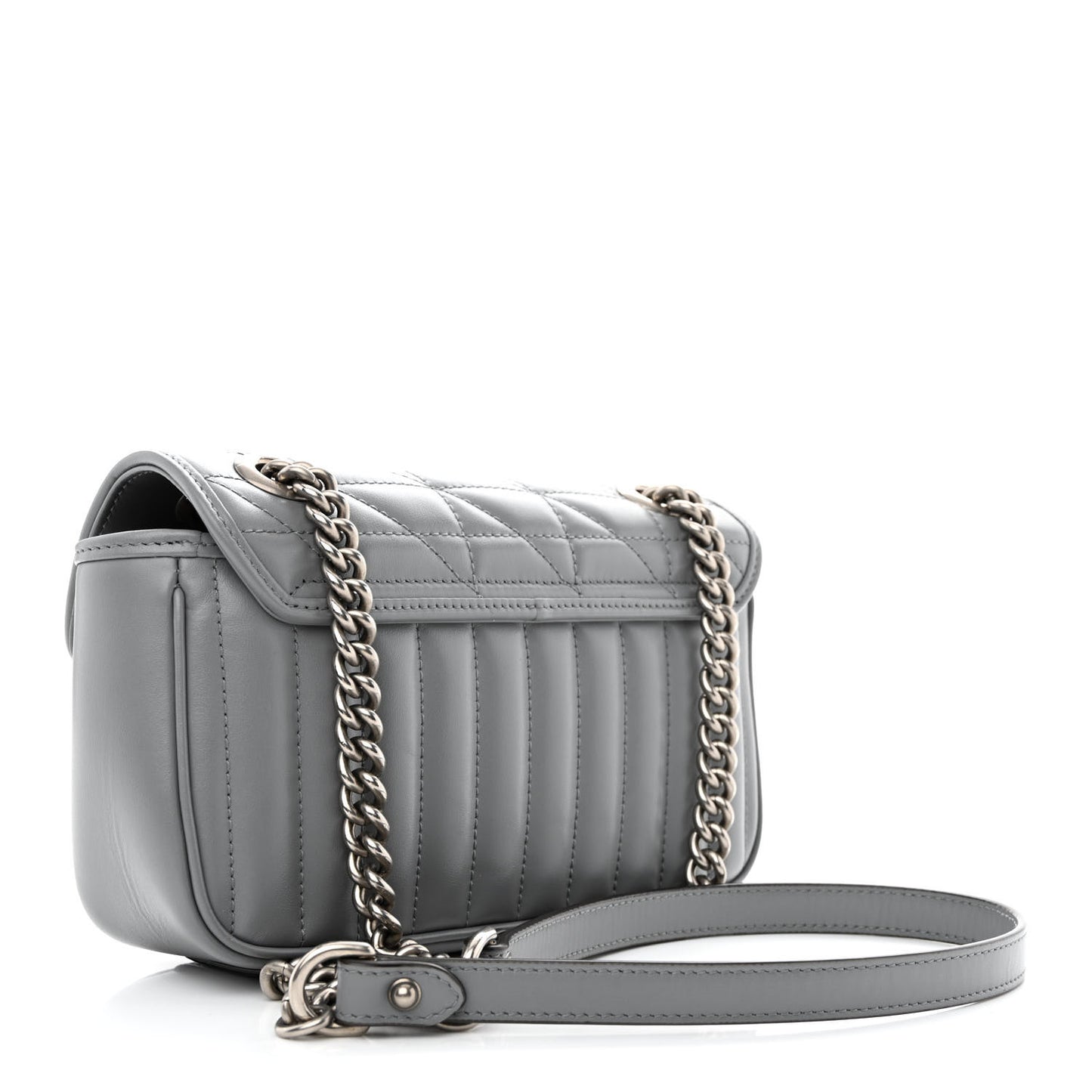 Calfskin Matelasse Aria Mini GG Marmont Shoulder Bag Deep Grey