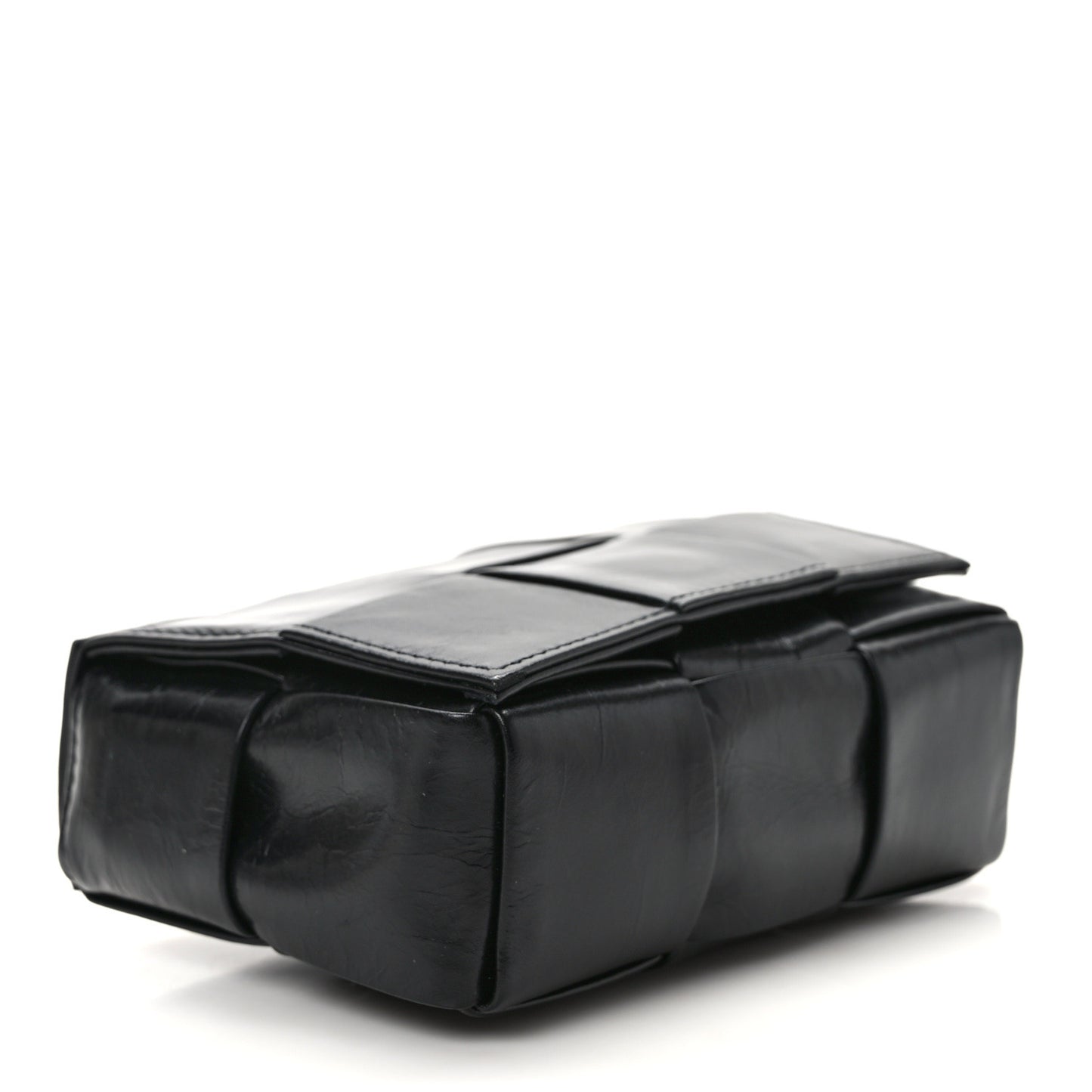 Paper Calfskin Maxi Intreccio Extra Mini Cassette Crossbody Bag Black