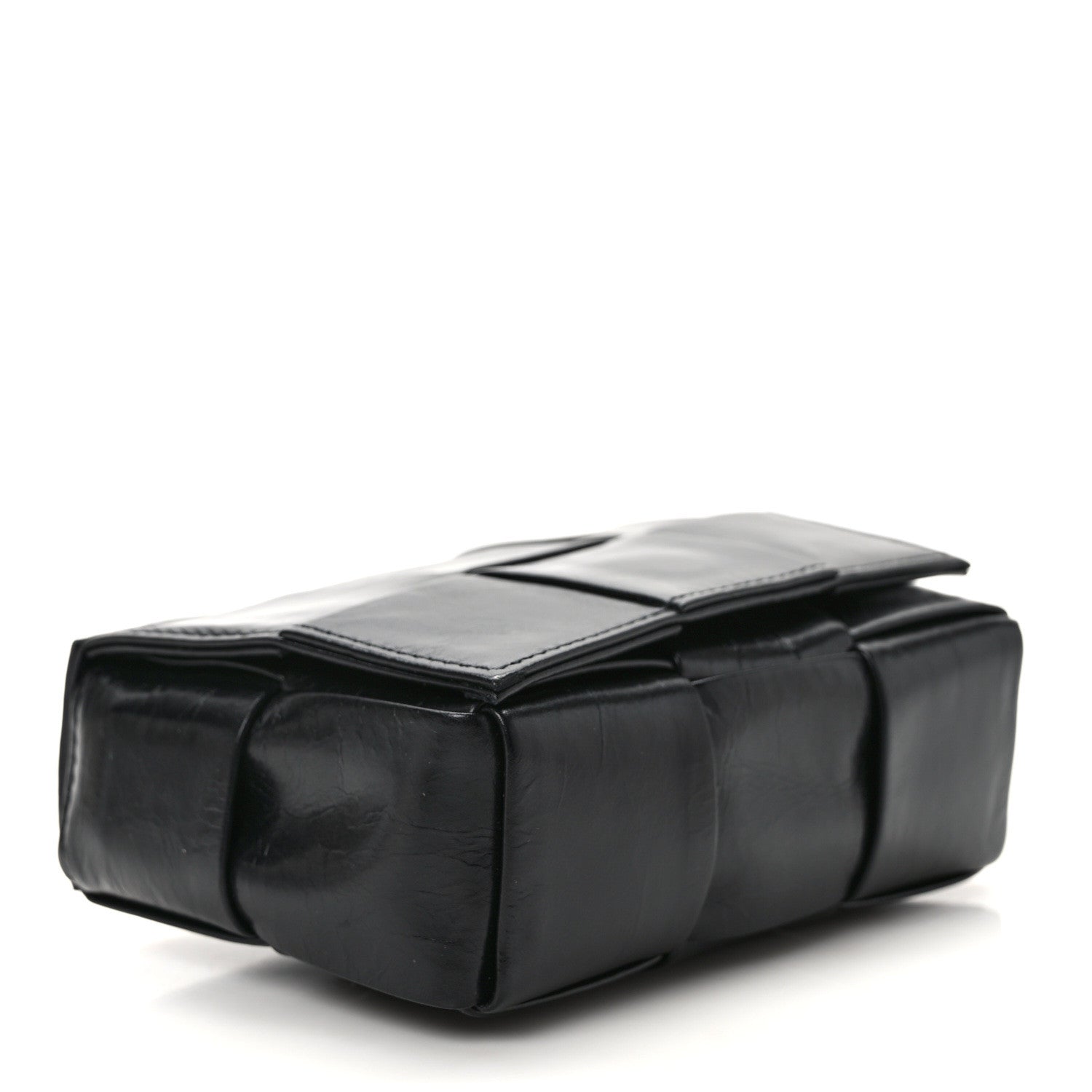 Bottega Veneta Paper Calfskin Maxi Intreccio Extra Mini Cassette Crossbody Bag Black 3 of 8