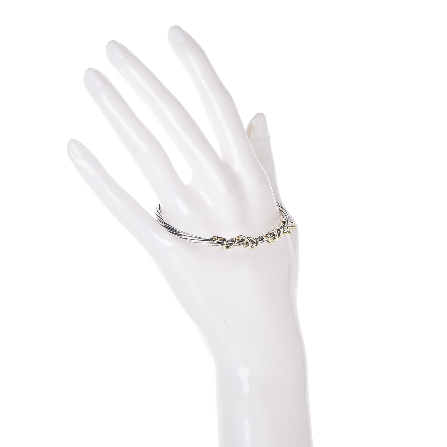 Sterling Silver 14K Yellow Gold DY Whispers I Love You Bracelet