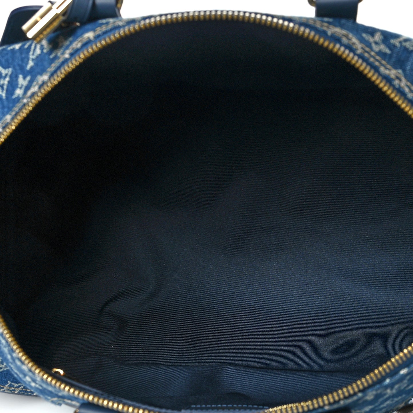 X NIGO Taurillon Monogram Denim Drip Keepall Bandouliere 50 Blue