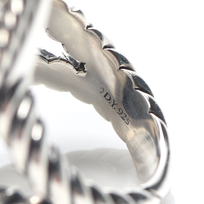 David Yurman Sterling Silver Diamond Cable Coil Ring 56 7.5 5 of 5