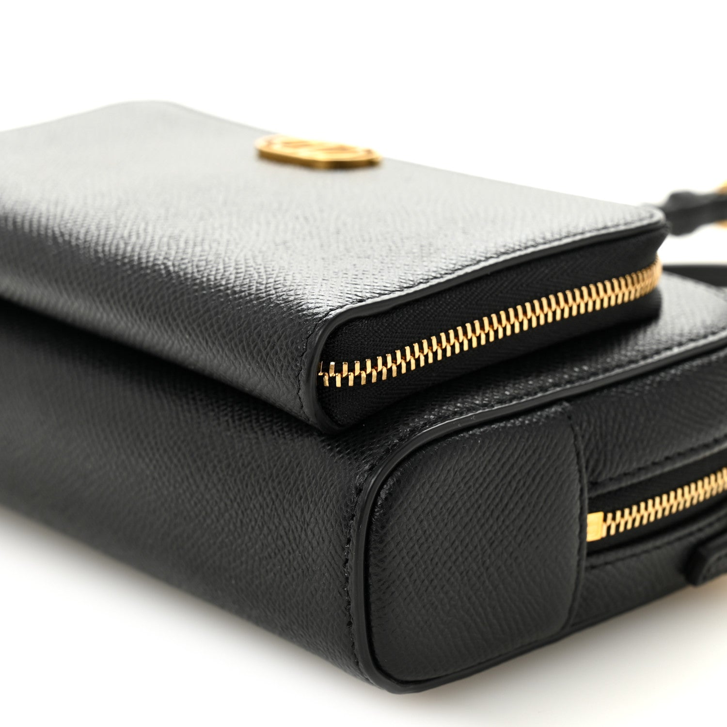 Christian Dior Grained Calfskin Caro Double Pouch Black 9 of 9