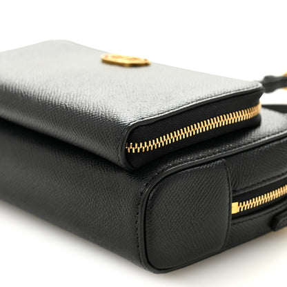 Christian Dior Grained Calfskin Caro Double Pouch Black 9 of 9