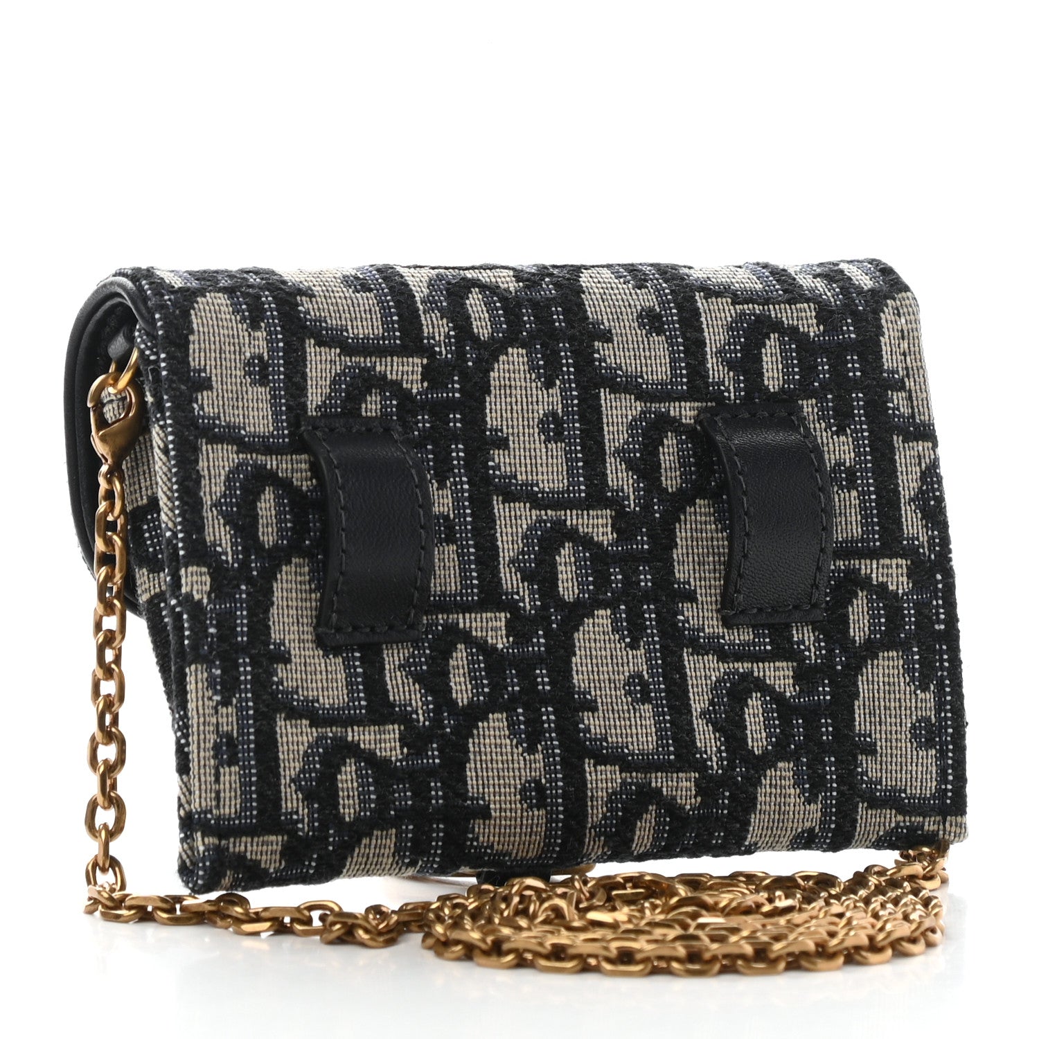 Christian Dior Oblique Nano Saddle Chain Pouch Blue 2 of 10