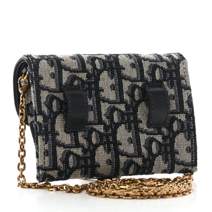 Christian Dior Oblique Nano Saddle Chain Pouch Blue 2 of 10