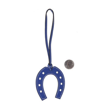 Hermes Swift Paddock Horseshoe Bag Charm Bleu Electrique 2 of 4